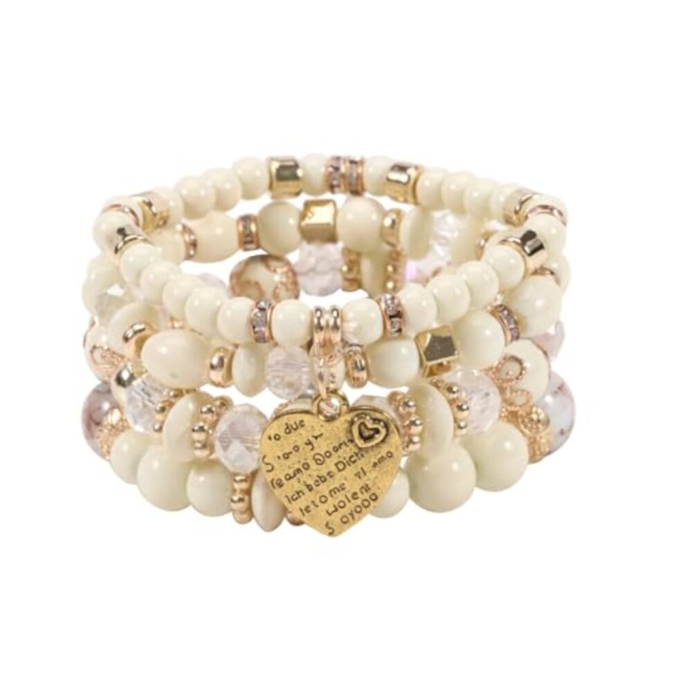 Bohemia Heart Charm Multi-Layer Beaded - Picture 4 of 7